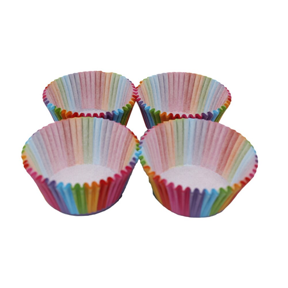 Rainbow Colored Paper Cup for Baking Set 100 Pcs