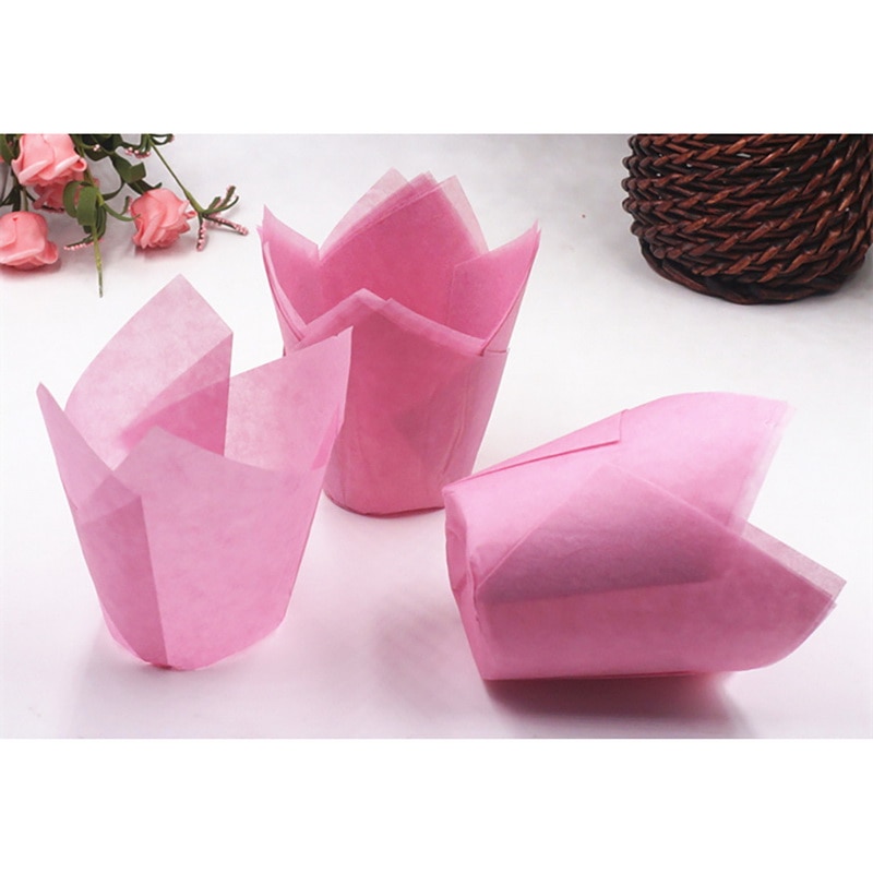 Tulip Shaped Cupcake Baking Cup Set 50 Pcs