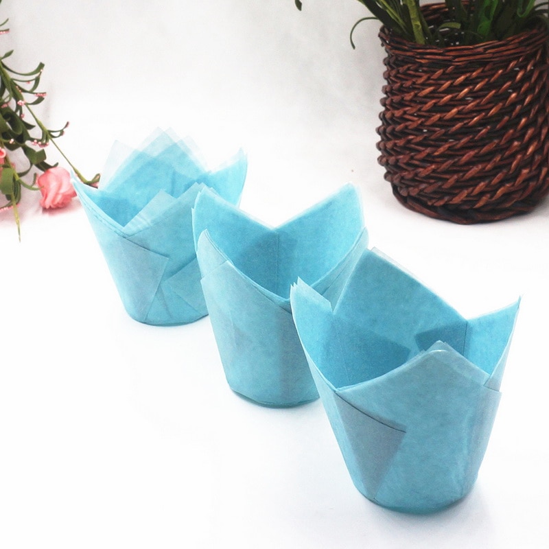 Tulip Shaped Cupcake Baking Cup Set 50 Pcs