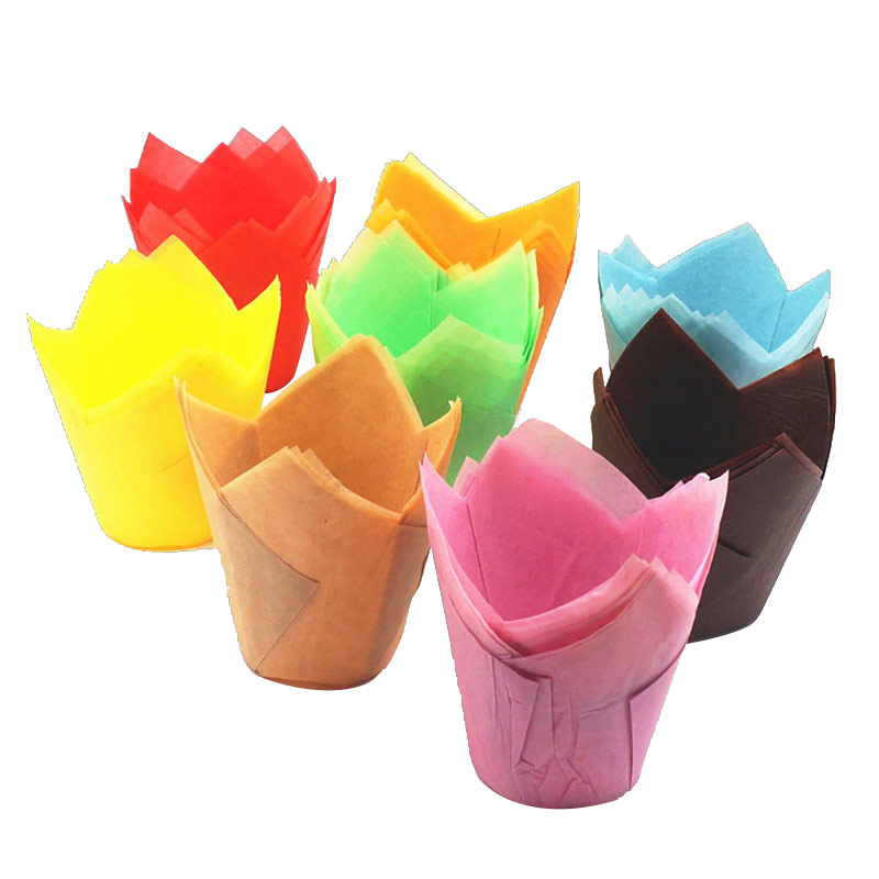 Tulip Shaped Cupcake Baking Cup Set 50 Pcs