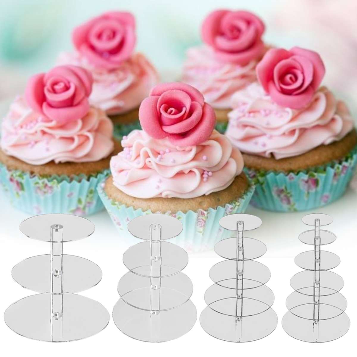 Transparent Round CupCake Stand