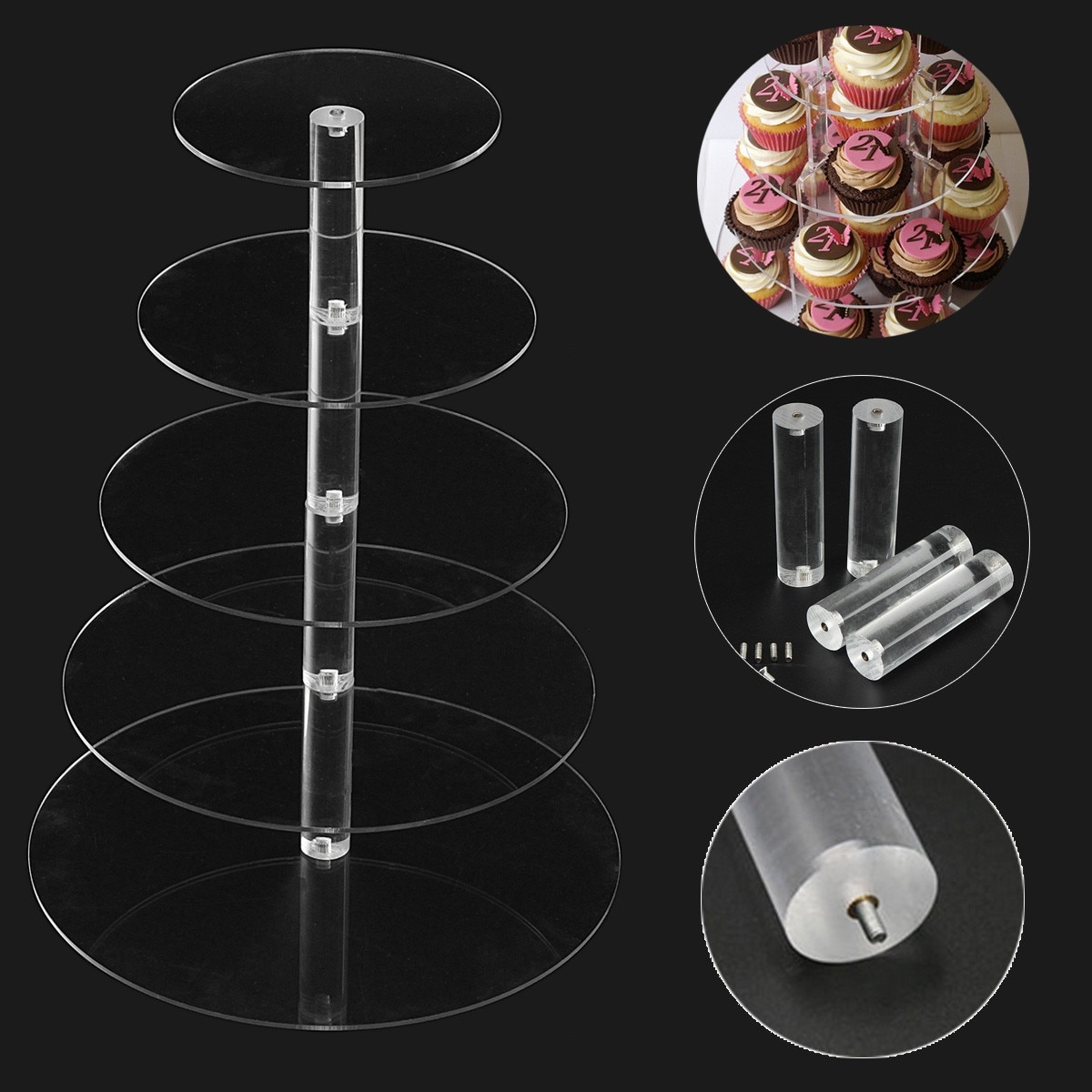 Transparent Round CupCake Stand